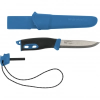 Нож с фиксированным лезвием Morakniv Companion Spark (S) Blue, сталь Sandvik 12C27, рукоять резина/пластик купить в Мурманске