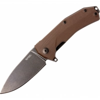 Нож складной LionSteel KUR BBR G10 Brown Flipper, сталь Stonewashed & PVD-Coated Uddeholm Sleipner®, стеклотекстолит, коричневый купить в Мурманске