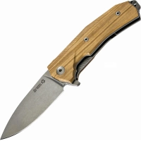 Нож складной LionSteel KUR UL Olive Wood Flipper, сталь Uddeholm Sleipner®, рукоять оливковое дерево купить в Мурманске