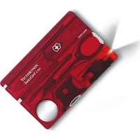 Швейцарская карта Victorinox SwissCard Lite, сталь X50CrMoV15, рукоять ABS-пластик, полупрозрачный красный купить в Мурманске