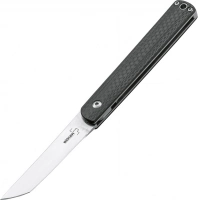 Складной нож Wasabi CF — Boker Plus 01BO632, лезвие сталь 440C Satin, рукоять карбон, чёрный купить в Мурманске