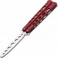 Тренировочный нож-бабочка (балисонг) Balisong Trainer, Boker Plus 01BO712, клинок из нержавеющей стали Zero-ground Plain (без заточки), рукоять стеклотекстолит G10, красный купить в Мурманске