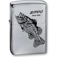 Зажигалка ZIPPO Black Bass Brushed Chrome, латунь с никеле-хром. покрыт., серебр., матов., 36х56х12мм купить в Мурманске