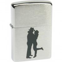 Зажигалка ZIPPO Cowboy Couple Brushed Chrome, латунь, ник.-хром. покр., серебр., матов., 36х56х12 мм купить в Мурманске