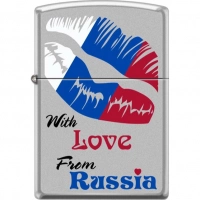 Зажигалка ZIPPO Из России с любовью, латунь/сталь с покрытием Satin Chrome, матовая, 36x12x56 мм купить в Мурманске