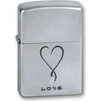 Зажигалка ZIPPO Love Satin Chrome, латунь с никеле-хромовым покрыт., серебр., матовая, 36х56х12 мм купить в Мурманске