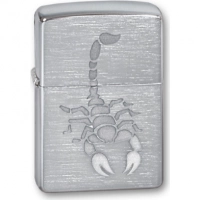 Зажигалка ZIPPO Scorpion Brushed Chrome, латунь с никеле-хром.покрыт., серебр., матов., 36х56х12 мм купить в Мурманске