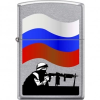 Зажигалка ZIPPO Защитник Отечества, латунь/сталь с покрытием Street Chrome™, серебристая, 36x12x56мм купить в Мурманске